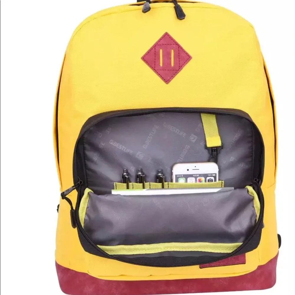 New BESTLIFE Laptop Backpack Yellow High 15.6 Computer 24L Capacity